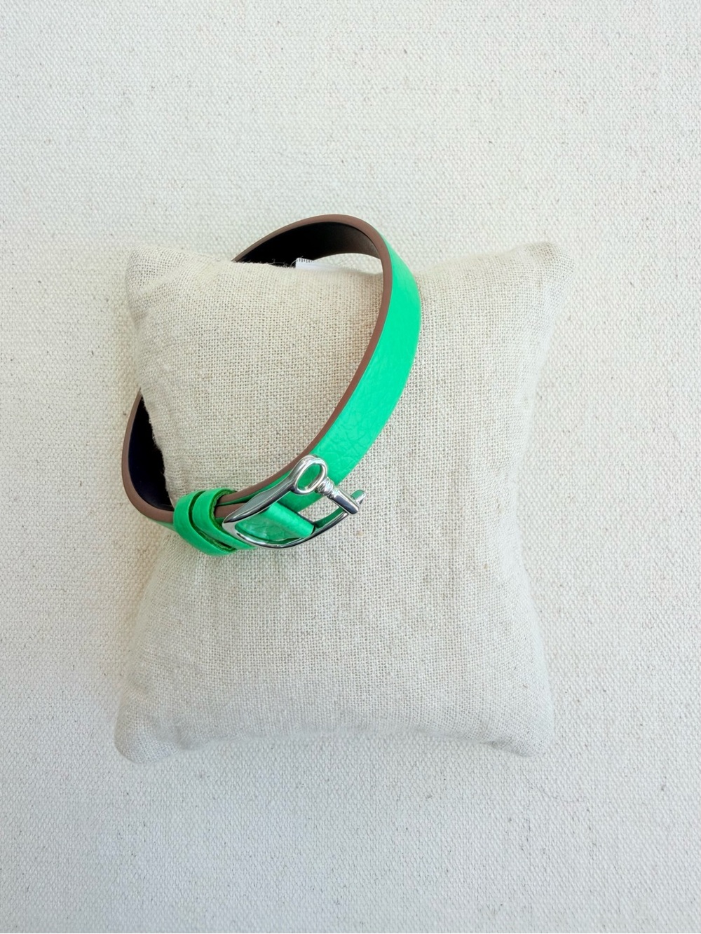 *Single Leather Band* KEEP COLLECTIVE Retired Buckle Clasp Green Pebble